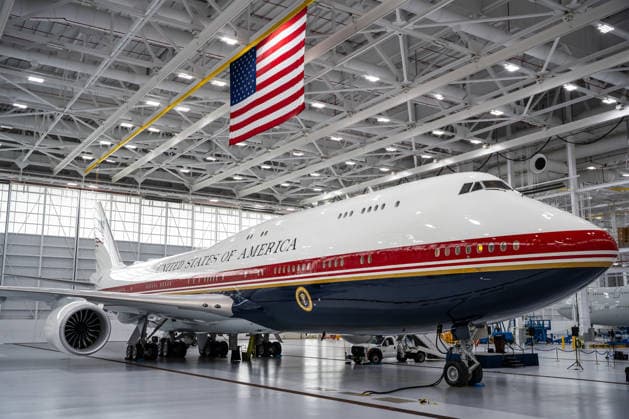 USA: Arrival of the new Boeing 747-8 VC-25B Bridge at Joint Base Andrews