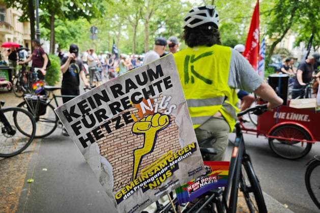 Berlin: Bike protest against right-wing media websites in Kreuzberg