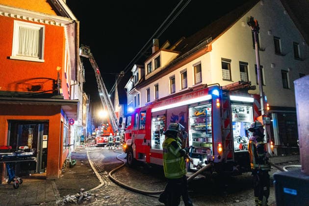 Baden-Württemberg, roof truss fire in Reutlingen