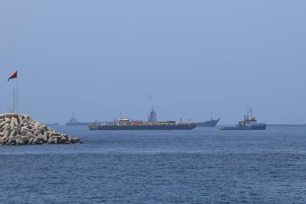 Oman, cargo ships in the Gulf of Oman