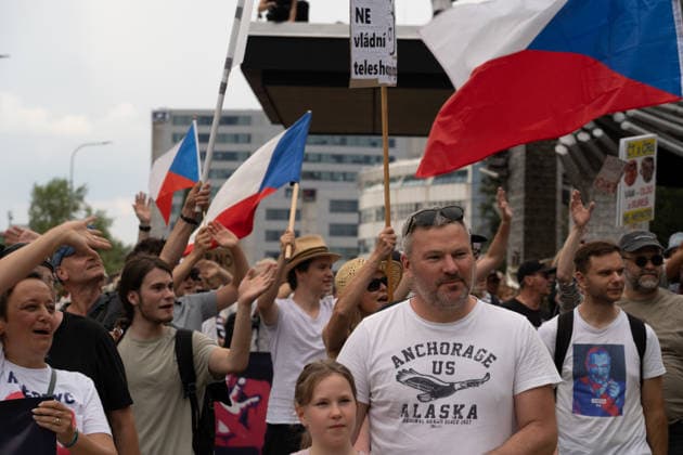 Czech Republic: Protest in support of public service media against the government’s austerity plans in Prague