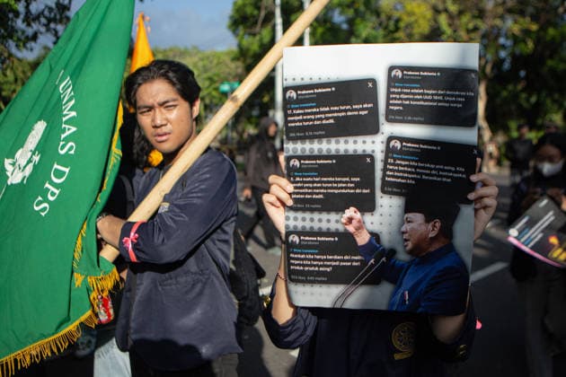 Indonesia, student protests in Bali