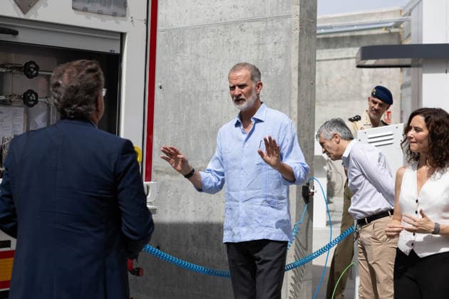 Royals: King Felipe VI of Spain opens a water and energy innovation centre in Pinto