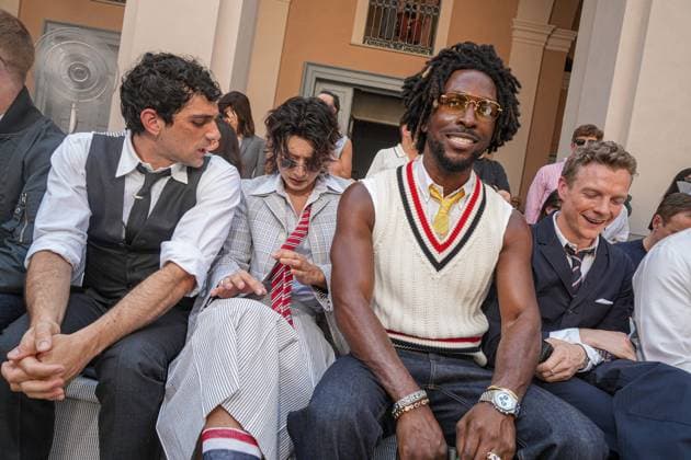 Milan Men’s Fashion Week, guests at the Thom Browne fashion show