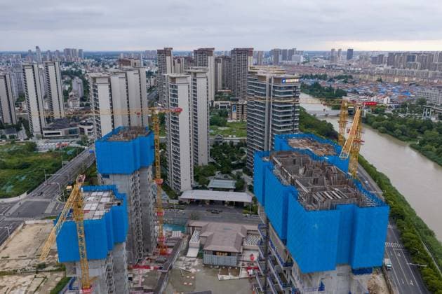 China, Property Market: Construction site in Huai