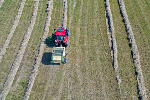 North Rhine-Westphalia, hay harvest in Siegen-Oberschelden