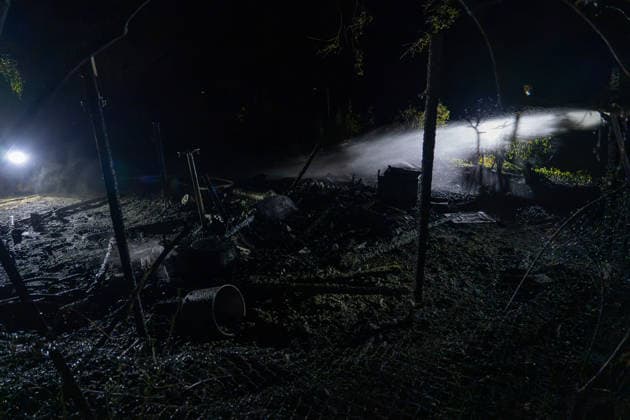 Hesse, fire in a hut in Rödermark Ober-Roden