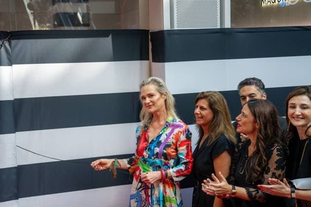 Royals, Belgium: Princess Delphine opens a shop in a shopping centre in Brussels