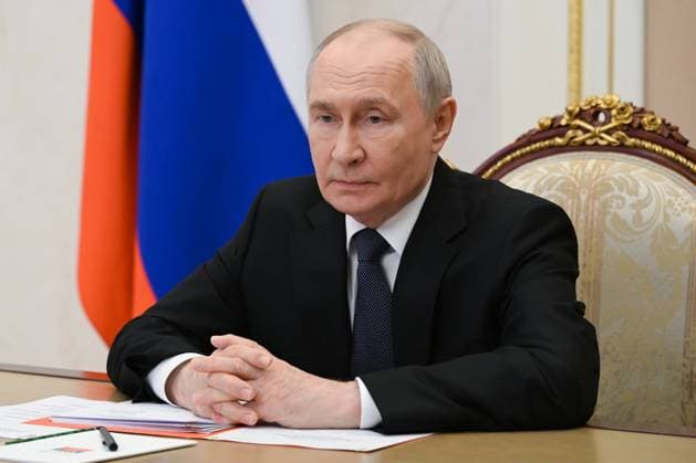 Russia, Vladimir Putin: video conference in Moscow