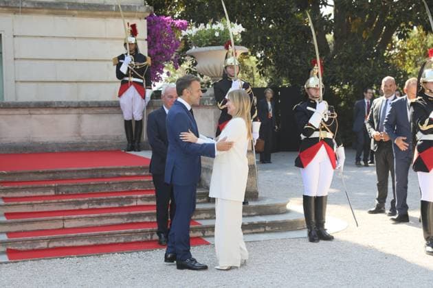 France: Franco-Italian summit – Emmanuel Macron welcomes Giorgia Meloni to Antibes