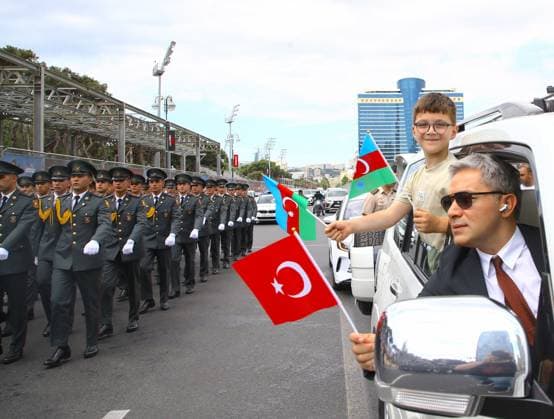 Azerbaijan, military parade on Armed Forces Day in Baku