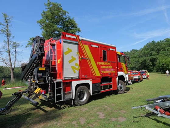 Lower Saxony, swimming accident at Parksee in Lohne