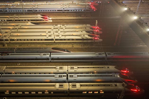China, high-speed trains in Nanjing