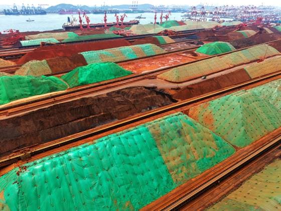 China, imported iron ore at the port of Qingdao