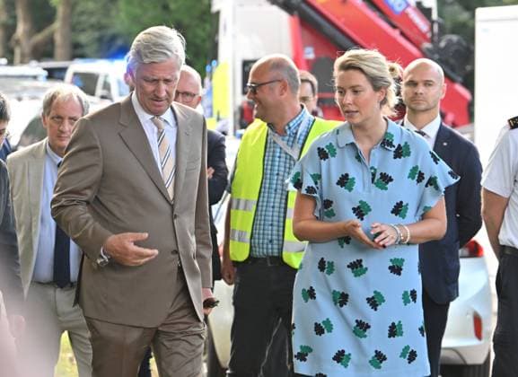 Aristocracy, high-rise fire in Antwerp, King Philippe of Belgium visits the scene of the incident