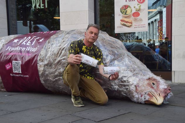 UK: Animal rights activists protest against the fast-food chain Pret A Manger in Ascot
