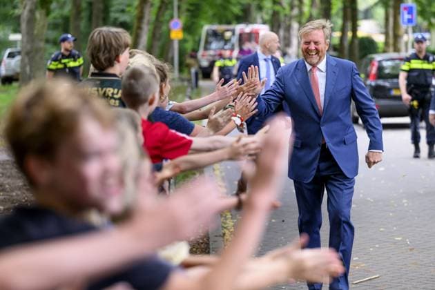 Royals: King Willem Alexander of the Netherlands visits Austerlitz