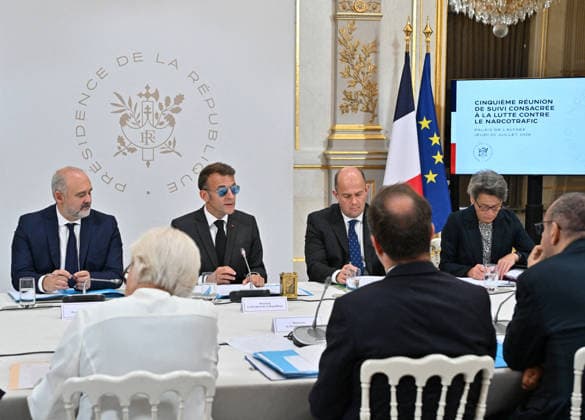 France: Emmanuel Macron chairs a meeting in Paris on the fight against drug trafficking