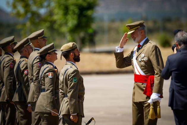 Royals: King Felipe of Spain bids farewell to the 51st intake of the Non-Commissioned Officers’ Corps in Talarn