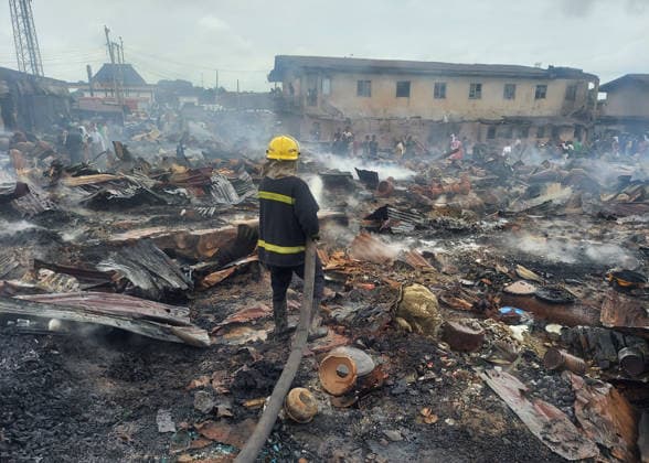 Nigeria, fire at a market in Ibadan