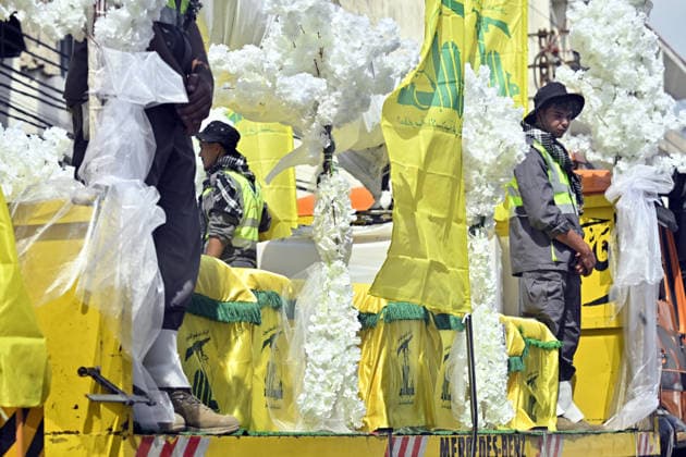 Middle East conflict, Lebanon, funeral of Hezbollah members in Tyre