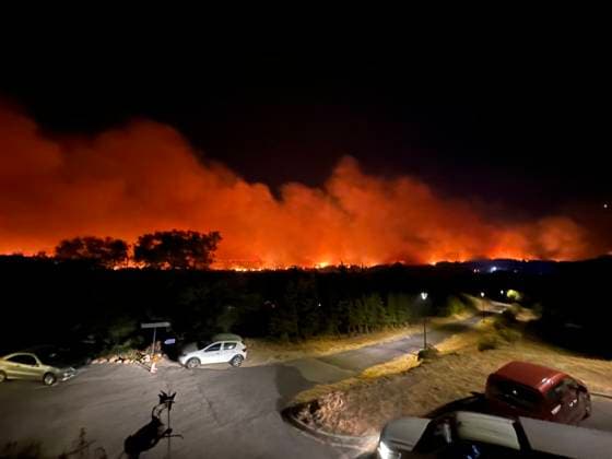 Forest fires in the south of France