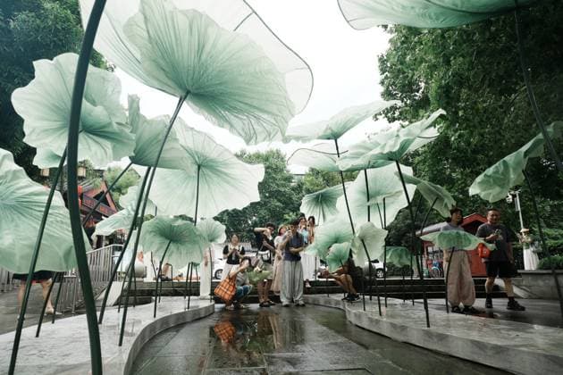 Arts, Lotus Leaf Installation in Hangzhou, China