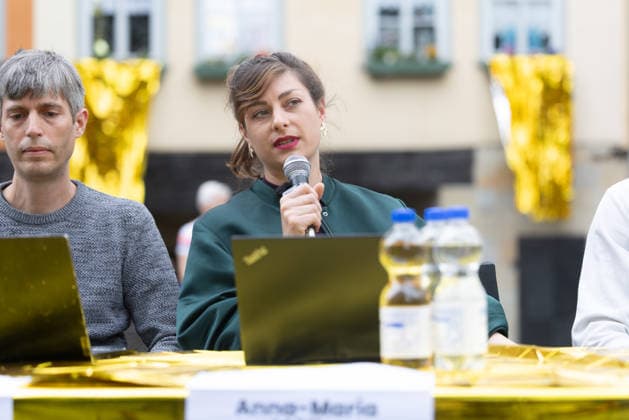 Thuringia, press conference organised by the group ‘Resist’ against the AfD national party conference in Erfurt