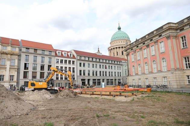 Brandenburg, construction site for the redevelopment of Steubenplatz in Potsdam