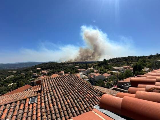 Forest fires in the south of France