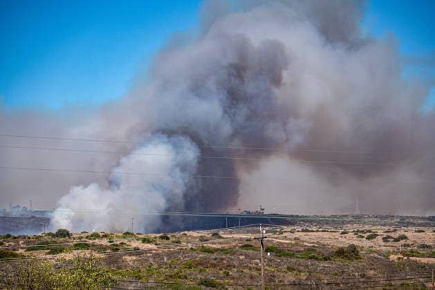 USA, Pipeline fire near Oceanside, California