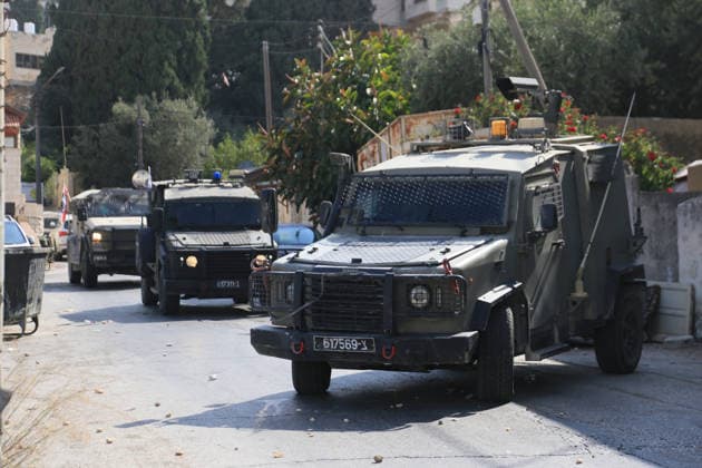 The Middle East conflict, deployment of Israeli soldiers in Nablus, West Bank