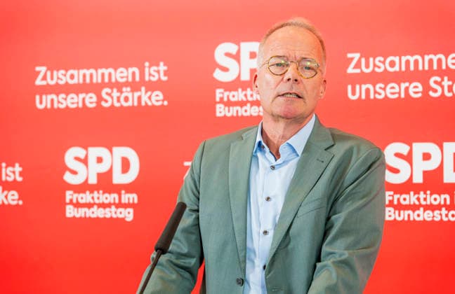 Germany, SPD press conference with Matthias Miersch and Wiebke Esdar in Berlin