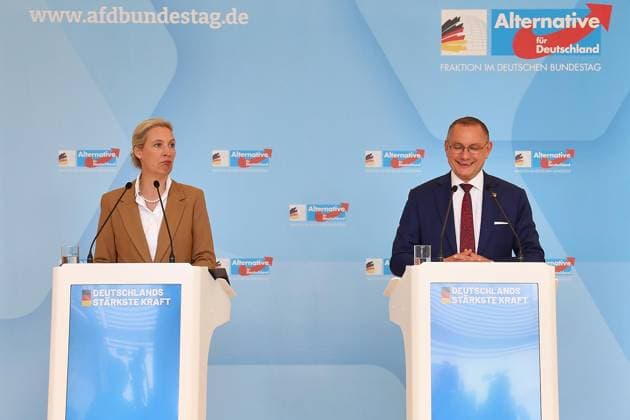 Germany: AfD press conference with Alice Weidel and Tino Chrupalla in Berlin