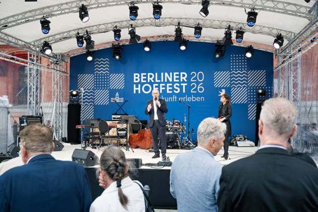 Berlin, 24th Berlin Courtyard Festival at the Rotes Rathaus with Kai Wegner