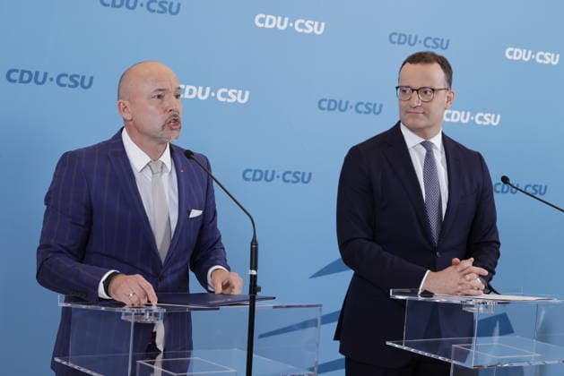 Germany, CDU/CSU press conference with Alexander Hoffmann and Jens Spahn in Berlin