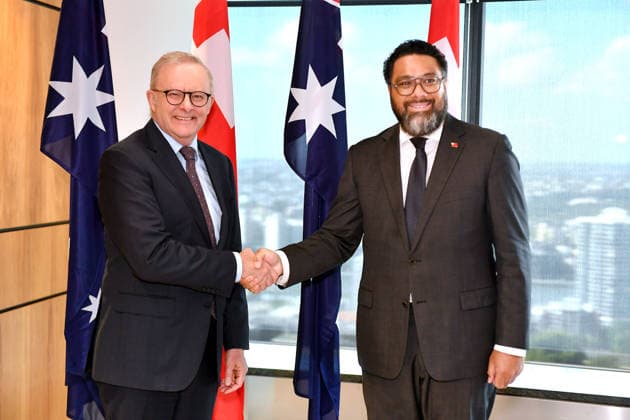 Australia: Prime Minister Anthony Albanese welcomes Tonga’s Prime Minister Fatafehi Fakafanua in Brisbane
