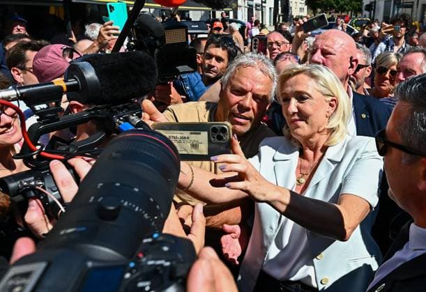 France: Presidential candidate Marine Le Pen is feted by her supporters in La Fleche
