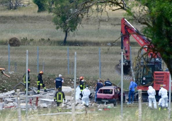 Explosion at a fireworks factory in Rieti