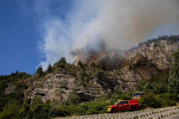 Forest fires in the south of France