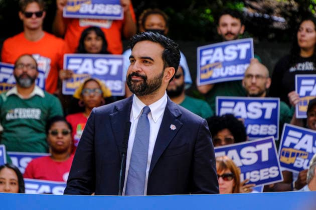 USA: Zohran Mamdani at the launch of the ‘Next Stop Fast Buses, Better Service’ initiative in New York