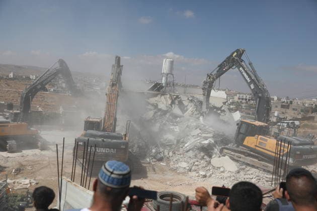 The Middle East conflict, demolition of Palestinian buildings in the West Bank