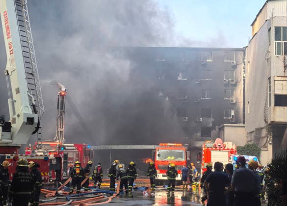 China: Fire at a shoe factory in Jinjiang