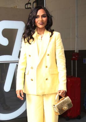 Celebrity Mindy Kaling appears on Good Morning America in New York