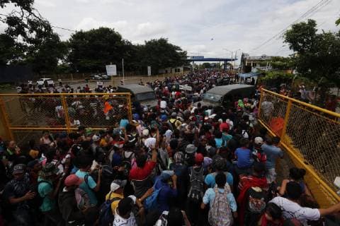 Honduras, migrants arrive in Mexico
