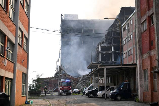 Czech Republic: Damage following a fire in an industrial estate in Zlín