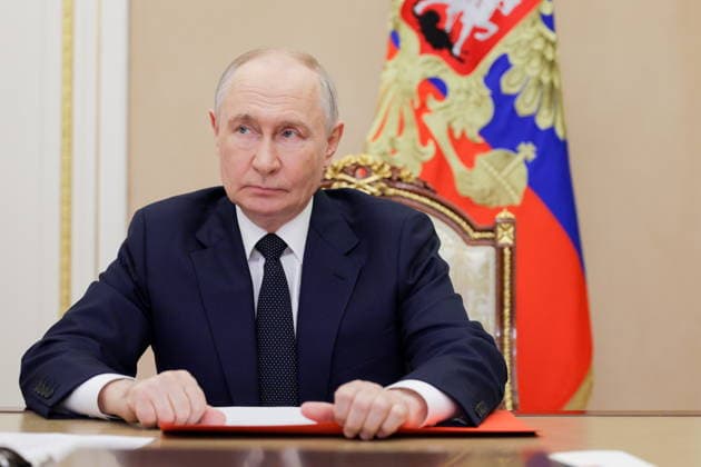 Russia, Vladimir Putin: video conference in Moscow