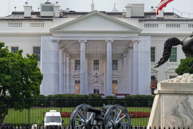 USA, renovation work on the White House in Washington
