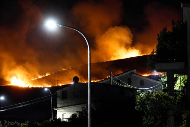 Italy, forest fires in Sicily