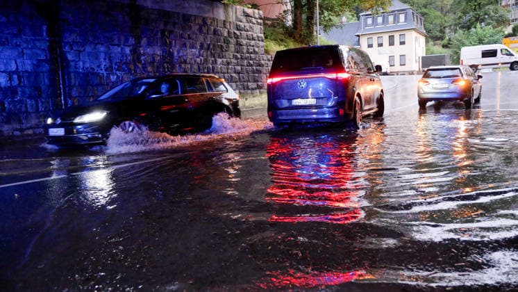 Saxony, severe weather and heavy rain in Annaberg-Buchholz